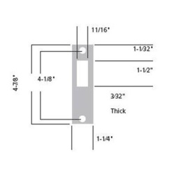 Sargent 78-0034 Deadbolt Strike for 8200 Mortise Locks
