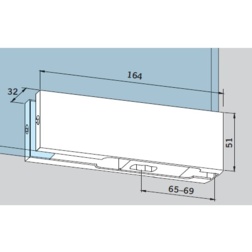 dormakaba Bottom Patch Fitting for BTS 80 Floor Closer Pivots, Hinges and Patch Fittings