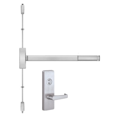 Precision Hardware Apex Fire Rated Surface Vertical Rod Exit Device with Night Latch Lever Trim Exit Devices / Panic Bars