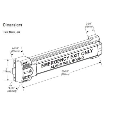 Von Duprin Guard-X Battery Operated Alarmed Exit Device Exit Devices / Panic Bars image 2