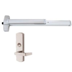 Von Duprin Special Order Rim Exit Device with Night Latch Lever Trim and with Antimicrobial Coating Antimicrobial Exit Devices