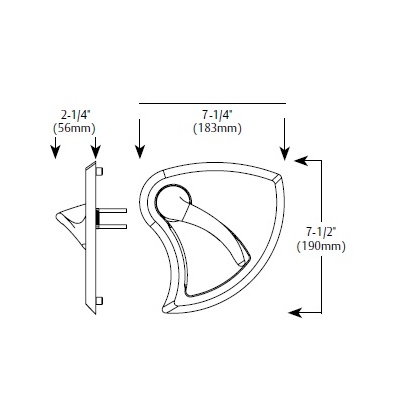 Sargent Special Order Ligature Resistant Asylum or Institutional Function Mortise Lock with BHW Trim Behavioral Healthcare-Ligature Resistant Security image 3