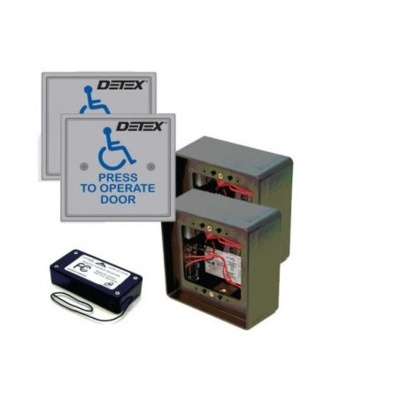 Detex Special Order 4-1/2 Square Button Wireless Single Door Kit Special Orders