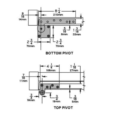 Ives Offset Pivot Set Pivots, Hinges and Patch Fittings image 2