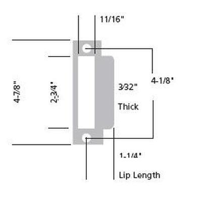Sargent 4-7/8 Standard Curved Lip Strike for 8200 Mortise Locks Commercial Door Locks