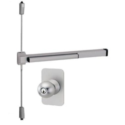 Von Duprin Surface Mounted Vertical Rod Exit Device with Knob Trim. Vertical Rod Exit Devices