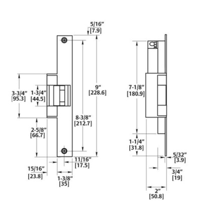 Satin Stainless HES 18101480 Strike 310 2 Folger Adam Electric Strikes Latch Guard Grade 1 3/4 Keeper D epth 