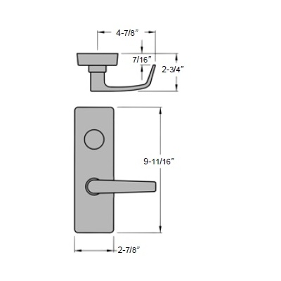 Precision Hardware Passage Lever Trim for Apex Wide Stile Exit Device Special Orders image 2