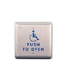 LCN Wall Mounted 4 3/4 Square Actuator Engraved Blue Filled Push to Open and and Handicap Symbol LCN Low Energy Power Door Operators