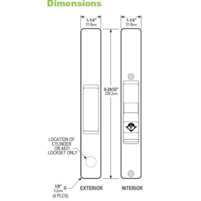 Adams Rite Special Order Sliding Door Flush Lock Less Cylinder Special Orders image 3