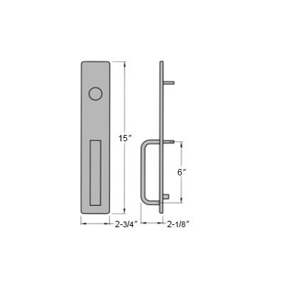 Precision Hardware Night Latch Pull with Escutcheon for Apex Wide stile Exit Device Exit Devices / Panic Bars image 2