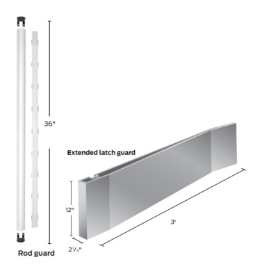 Von Duprin Special Order Rod and 3' extended Latch Guard for  Surface Vertical Rod Devices Special Orders